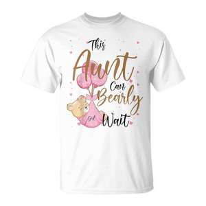 Camiseta para bebé niña Aunt Bearly Wait, camiseta promocional con tema de primavera para Baby Shower - Product Image 1
