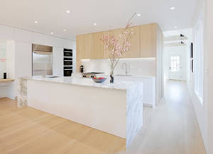 Moderno design bianco su misura per porte e porte in <span class=keywords><strong>vetro</strong></span> con design a sbalzo a isola laccato armadi da cucina - Product Image 3