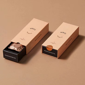 กล่องลิ้นชักกระดาษแข็งฟอยล์สีทองสำหรับใบหน้าแบบกำหนดเอง - Product Image 1