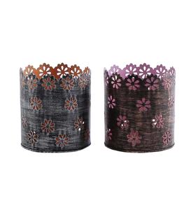 Support votif en métal de conception à la mode pour la maison et la décoration de noël émail fini bougie ronde votive - Product Image 1