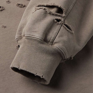 Sudadera con Capucha Desgastada al por Mayor para Hombre, 100% Algodón, Impresión de Logotipo Personalizada, Sudadera Lisa Estilo Urbano - Product Image 3