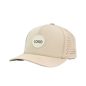 Customized 2-Tone Embroidery Golf Hat 5-Panel Waterproof Sports <b>Cap</b> With Laser Cut Holes Adjustable Closure For Golf Tournaments - Product Image 2