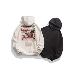 ขายส่ง streetwear เฮฟวี่เวทเสื้อกันหนาวหมวกขนาดใหญ่ไม่มีเชือกล้างวินเทจกรดล้างบุรุษเสื้อฮู้ด - Product Image 4