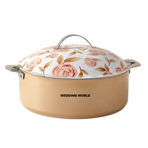 Cazuelas de Metal de diseño elegante y elegante de forma redonda, calentador de alimentos de Metal clásico hecho a mano de primera calidad al por mayor - Product Image 2