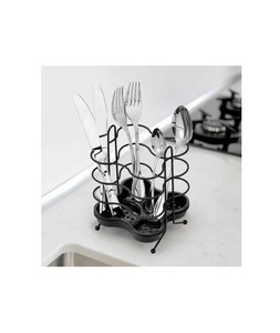 Support à couverts de couleur noire en métal de qualité exclusive, support de rangement d'ustensiles de cuisine au design fantastique à prix compétitif - Product Image 3