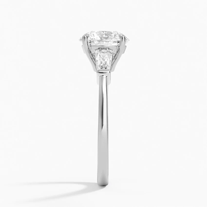 Anillos de compromiso de tres piedras de moissanita de moda personalizados 925 corte esmeralda de plata regalo de boda y fiesta perfecto - Product Image 2