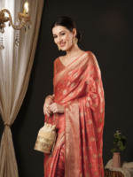 Nouveautés : Saree Banarasi pakistanais de haute qualité pour femmes, broderie florale traditionnelle indienne, tissu satiné pour les fêtes d'hiver