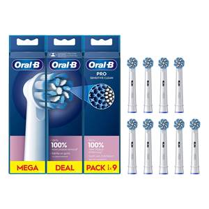 Têtes de brosse à dents de rechange Oral-B Sensitive Clean Pro, blanches et bleues - Pack de 9 - Product Image 2