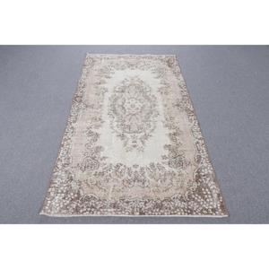 พรมวินเทจขนาด 3.7x6.7 ฟุต, พรม, พรมลายทางสีน้ำตาลทำจากขนสัตว์ - Product Image 1