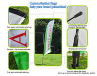 Große Outdoor-Werbeflagge mit Beidseitigem Druck, Rechteckige Teardrop-Swooper-Blade-Federflagge, Banner-Set mit Stange