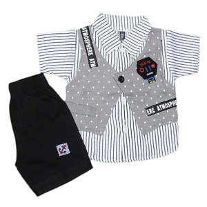 Newborn <b>Boys</b> <b>Suits</b> 2Pcs 42001 - <b>Grey</b> - Product Image 4