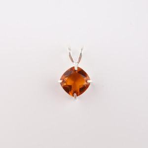 Handmade Cushion Citrine Pendant 925 Sterling Silver Jewelry For Women Elegant Gemstone Gift - Product Image 1