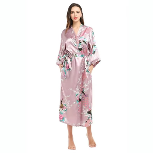 Summer Plus Size Women's Home Clothes Soft Long Wear Silk Set Sleepwear for Women Printed Dress Customized In Different Colors - Product Image 2