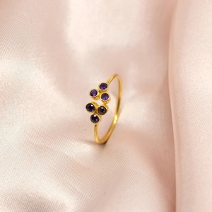Handmade 925 Sterling Silver Fine <b>Ring</b> with <b>Indian</b> Natural Amethyst Stone for Weddings & Engagements Wholesale Lot - Product Image 2