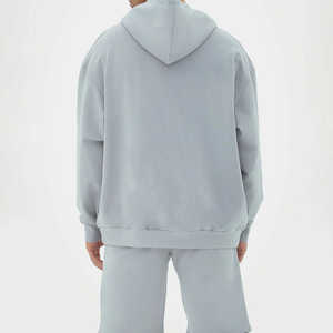 Ventes en gros de sweats à capuche surdimensionnés en molleton français de couleur bleu ciel, personnalisés et vierges, essentiels pour l'hiver, pour hommes - Product Image 5