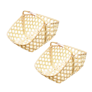 ตะกร้าของขวัญไม้ไผ่แบบชนบทใช้งานได้หลากหลายยั่งยืนและเหมาะสำหรับงานแต่งงานของขวัญขององค์กรหรือตะกร้าเก็บของตกแต่งบ้าน - Product Image 1