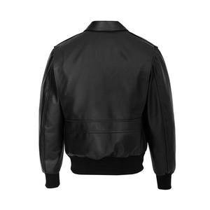 Vente en gros Veste en cuir marron Veste de motard en cuir bleu royal personnalisée avec deux poches zippées entièrement d'hiver - Product Image 2