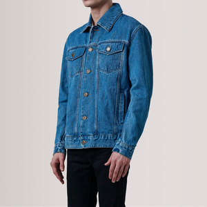 2025 Customized Polyester/Cotton Denim <b>Jacket</b> for <b>Men</b> Vintage Waterproof Breathable Solid Color Pocket Front Winter <b>Men</b> Clothing - Product Image 4