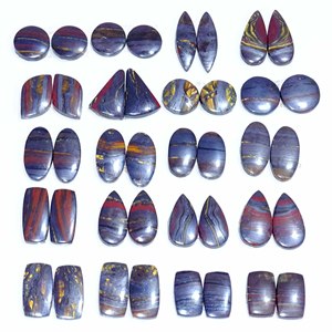 Par de piedras preciosas de tigre de hierro natural, precio al por mayor de India, par de cabujones naturales de alta calidad, uso de piedras preciosas naturales, fabricación de joyas - Product Image 3