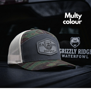 หมวกแก๊ปทรง 7 แผงลายพรางแบบกำหนดเอง พร้อมป้ายโลโก้ PVC แบบสั่งทำพิเศษ หมวกตาข่ายระบายอากาศสำหรับล่าสัตว์ ปรับขนาดได้ - Product Image 3