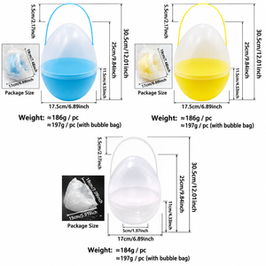 25cm <b>Giant</b> Clear <b>Plastic</b> Easter <b>Egg</b> Children's DIY Gift Container Silk Screen Printing Hot Pink Light Yellow Openable Fillable - Product Image 6