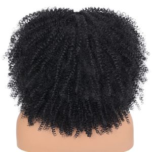 Peluca Afro Rizada Corta Tipo Bob, Peluca Anudada - Product Image 6