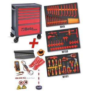 Armario de herramientas de reparación y mantenimiento de vehículos eléctricos híbridos BETA, cabina rodante móvil con 6 cajones y 81 Herramientas variadas - Product Image 1