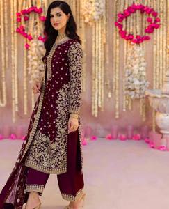 Presentamos el Nuevo Salwar Kameez y Dupatta de Diseño Moderno para Fiestas, con Bordado Intenso y Reversible - Product Image 2