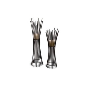 hot sale candle stick holder candle stick holder 2 pcs set <b>mate</b> black color finished candle holder - Product Image 2