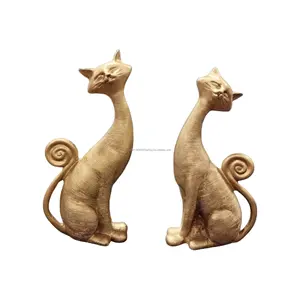 Figura decorativa de resina de gato del Antiguo Egipto, decoración moderna de lujo para el hogar, estante de escritorio, decoración