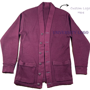 Venta al por mayor de alta calidad de Texas A & M University Logo Cardigan Patrón sólido Fleece Varsity en invierno de punto con logotipo frontal - Product Image 1