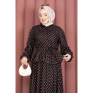 Conjunto de Blusa de Gasa con Estampado de Puntos y Falda con Volantes, Talla XL, Corte Holgado, Estilo Casual para Verano - Product Image 2