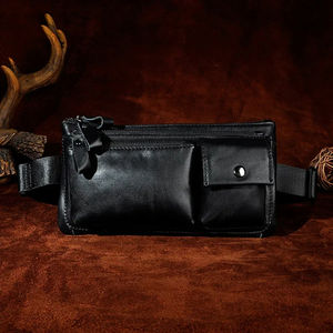 Sac de taille en cuir Sac d'alpinisme rétro décontracté Sac de poitrine multifonctionnel avec verrouillage à bandoulière - Product Image 5