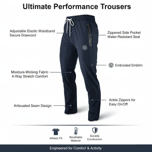 Pantalons de survêtement décontractés pour hommes avec taille élastique, cordon de serrage, poche zippée, coupe slim, pantalon de jogging, ODM, vente en gros - Product Image 6