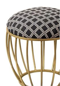 Modern design metallic sitting stool gold cage legs ottoman fancy usage home hotel room restaurant indoor outdoor living room - Product Image 5