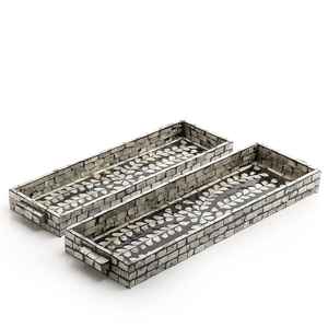 Tableware Best Quality Mother of Pearl Resin & Wooden Food Breakfast Serving <b>Tray</b> Antique Handmade <b>Decorative</b> Food Carrying <b>Tray</b> - Product Image 1