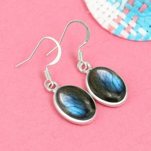 Meilleure conception de boucles d'oreilles en pierres précieuses Labradorite 925 boucles d'oreilles en argent sterling massif pour femmes et filles boucles d'oreilles pendantes bijoux en argent - Product Image 2