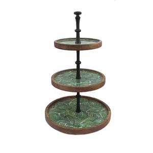 Présentoir à gâteau en bois de forme ronde à un étage fait à la main finitions naturelles pour présentoir de fête d'anniversaire de mariage en vrac personnalisé - Product Image 6