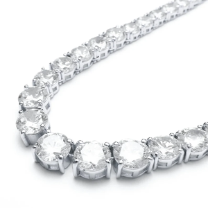 Cadena de Tenis con Flores en Degradado de 3.5 mm, Chapada en Oro Amarillo de 10K, Diamante Cultivado en Laboratorio PT950, Joyería Hip Hop para Regalo de Compromiso - Product Image 1