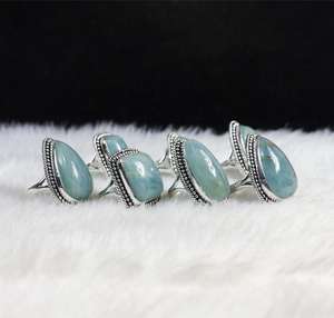 Anillos de piedras preciosas Aguamarina de hermosa calidad, joyería de plata, suministro de joyería chapada en plata, venta al por mayor, anillos Collet, joyería - Product Image 3