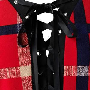 Camiseta larga holgada de gran descuento para mujer, camiseta informal a cuadros para mujer, ropa para mujer, camisetas - Product Image 4