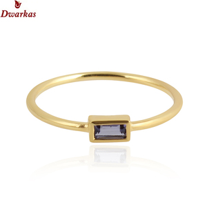 Nouvelle mode à la mode plaqué or minimaliste 925 bague en argent sterling iolite pierre précieuse pour les femmes bijoux de mariage cadeau - Product Image 3