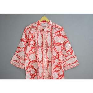 Vêtements de plage indiens à imprimé floral Chemise tunique à la main Robes décontractées pour femmes - Product Image 4