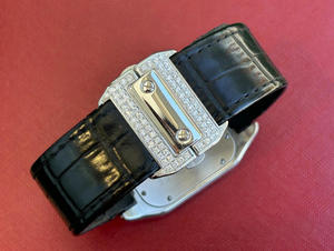 <span class=keywords><strong>Montre</strong></span> mécanique pour <span class=keywords><strong>homme</strong></span> de luxe avec bracelet en cuir de crocodile noir saphir moissanite 20 mm et cadran à aiguilles - Product Image 4