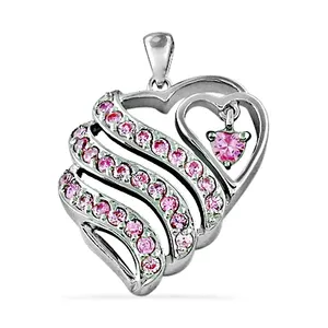 Colgante de Corazón de Cristal Rosa Brillante para Regalos de Joyería para Mujer - Product Image 3