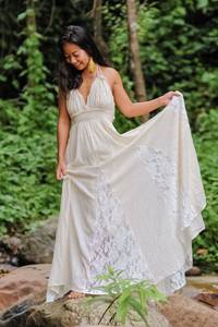 Directo de fábrica al por mayor de encargo de Venta caliente de verano de las mujeres de moda nuevo estilo Casual sólido cuello en V vestidos bohemios - Product Image 3