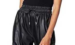 Pantalones de cuero originales para mujer Último diseño Casual Elástico Cintura media Color sólido Nuevo tamaño disponible - Product Image 5