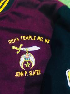 CHAQUETA SHRINER MAROON TEMPLE JACKET PERSONALIZADA VARSITY - Product Image 3
