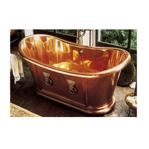 Baignoire en cuivre antique de qualité supérieure faite à la main avec des caractéristiques de massage directement du fabricant indien en métal - Product Image 2