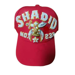 Gorra de Béisbol Masónica Shriner con una Hilera de Joyas Personalizadas con el Nombre del Templo MEDINA y Emblemas Laterales, Precios Bajos, Modelo 2026 para Hombre - Product Image 3